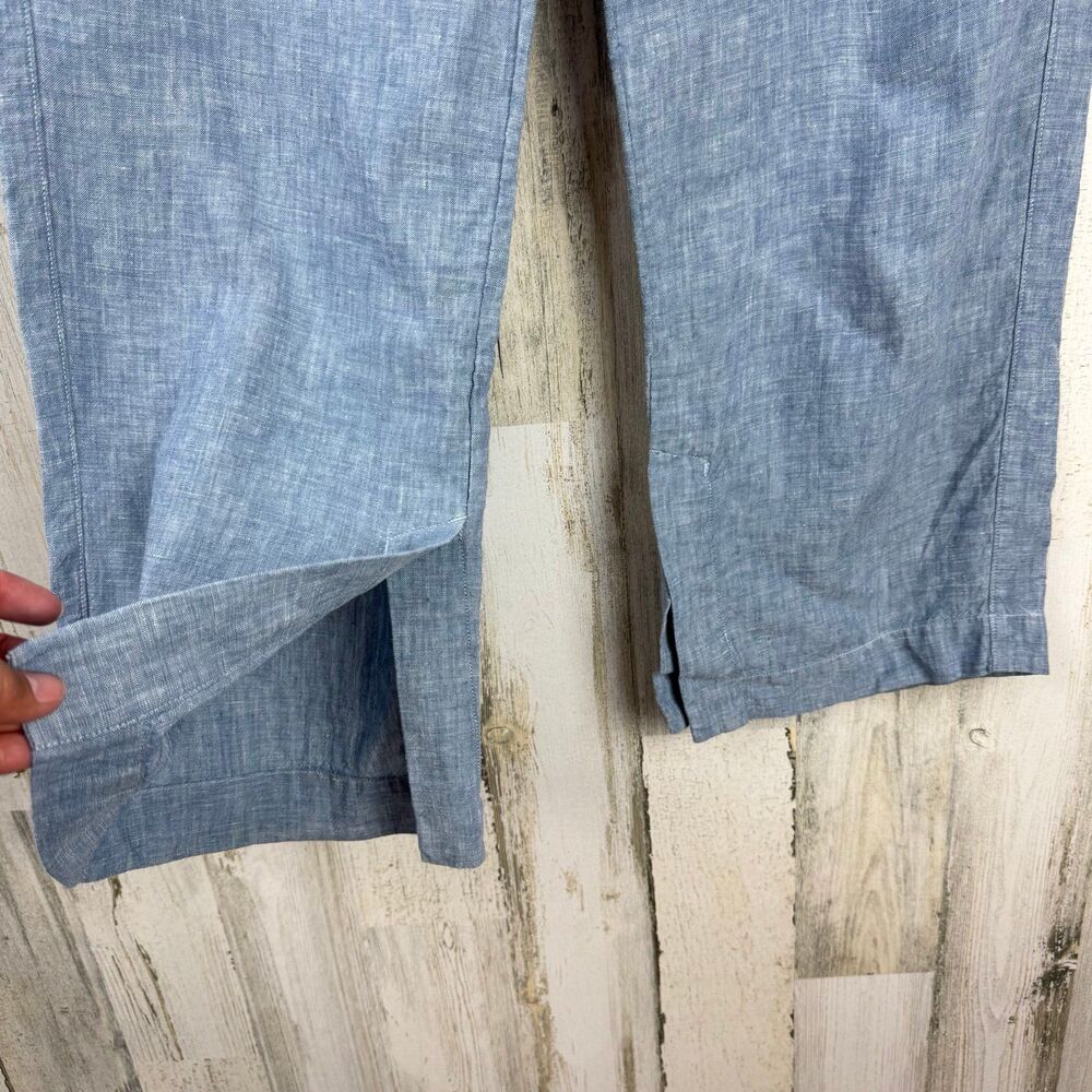 Athleta Retreat Linen Wide Leg Pant 4 Chambray Blue - Picture 9 of 12